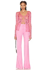 TOM FORD Lace Cardigan in Rose Bloom, view 4, click to view large image.