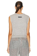 TOM FORD Sleeveless Sweatshirt in Grey & Black, view 3, click to view large image.