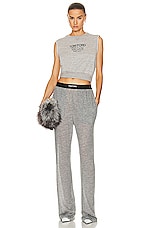 TOM FORD Sleeveless Sweatshirt in Grey & Black, view 4, click to view large image.