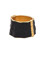 TOM FORD Stamped Croc Solar Cuff Bracelet in Black, view 1, click to view large image.