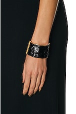 TOM FORD Stamped Croc Solar Cuff Bracelet in Black, view 2, click to view large image.
