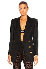 TOM FORD Double Breasted Blazer in Black, view 1, click to view large image.
