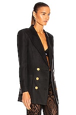 TOM FORD Double Breasted Blazer in Black, view 3, click to view large image.