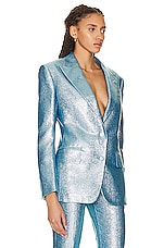 TOM FORD Iridescent Sable Men's Tailored Jacket in Aqua, view 2, click to view large image.