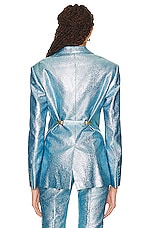 TOM FORD Iridescent Sable Men's Tailored Jacket in Aqua, view 3, click to view large image.