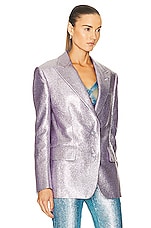 TOM FORD Iridescent Sable Men's Tailored Jacket in Light Violet, view 3, click to view large image.