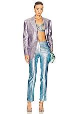 TOM FORD Iridescent Sable Men's Tailored Jacket in Light Violet, view 5, click to view large image.