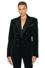 TOM FORD Velvet Tuxedo Relaxed Fit Jacket in Black, view 1, click to view large image.