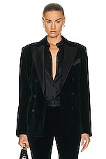 TOM FORD Velvet Tuxedo Relaxed Fit Jacket in Black, view 2, click to view large image.