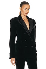 TOM FORD Velvet Tuxedo Relaxed Fit Jacket in Black, view 3, click to view large image.
