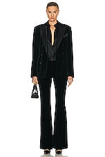 TOM FORD Velvet Tuxedo Relaxed Fit Jacket in Black, view 5, click to view large image.