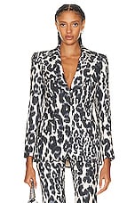 TOM FORD Leopard Printed Jacket in Chalk & Black, view 1, click to view large image.