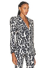 TOM FORD Leopard Printed Jacket in Chalk & Black, view 2, click to view large image.