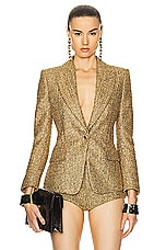 TOM FORD Tweed Single Breasted Jacket in Antique Gold, view 1, click to view large image.
