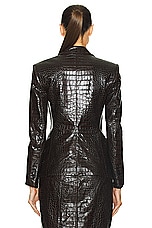 TOM FORD Croco Leather Jacket in Chocolate Ombre, view 4, click to view large image.