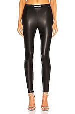 TOM FORD Leather Logo Waist Legging in Black, view 1, click to view large image.