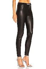 TOM FORD Leather Logo Waist Legging in Black, view 2, click to view large image.