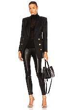 TOM FORD Leather Logo Waist Legging in Black, view 4, click to view large image.