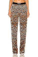 TOM FORD Logo Waist Leopard PJ Pant in Black & Beige, view 1, click to view large image.