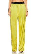 TOM FORD Satin Pant in Charteuse Citrine, view 1, click to view large image.
