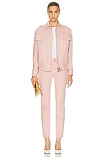 TOM FORD Compact Denim Skinny Pant in Iced Nude, view 4, click to view large image.