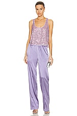 TOM FORD Satin Pant in Pale Parma Violet, view 4, click to view large image.