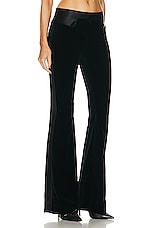 TOM FORD Velvet Tuxedo Flared Pant in Black, view 2, click to view large image.
