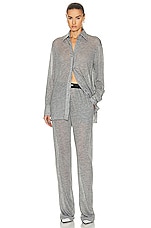TOM FORD Light Cashmere Pj Pant in Grey Melange, view 4, click to view large image.