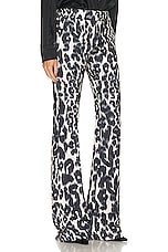 TOM FORD Leopard Printed Flare Pant in Chalk & Black, view 2, click to view large image.