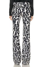 TOM FORD Leopard Printed Flare Pant in Chalk & Black, view 3, click to view large image.
