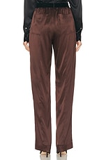 TOM FORD Satin PJ Pant in Dark Brown, view 4, click to view large image.