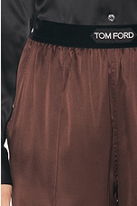 TOM FORD Satin PJ Pant in Dark Brown, view 6, click to view large image.