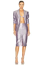 TOM FORD Iridescent Western Skirt in Light Violet, view 4, click to view large image.