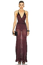 TOM FORD Ladder Long Skirt in Burgundy, view 4, click to view large image.