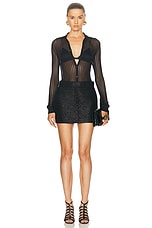 TOM FORD Tweed Mini Skirt in Black, view 5, click to view large image.