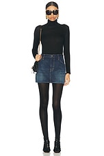 TOM FORD Stone Washed Denim Mini Skirt in Blue Indigo, view 5, click to view large image.