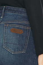 TOM FORD Stone Washed Denim Mini Skirt in Blue Indigo, view 6, click to view large image.