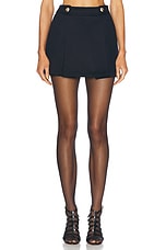 TOM FORD Front Pleat Mini Skirt in Midnight Blue, view 1, click to view large image.