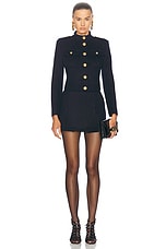 TOM FORD Front Pleat Mini Skirt in Midnight Blue, view 5, click to view large image.