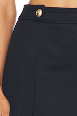 TOM FORD Front Pleat Mini Skirt in Midnight Blue, view 6, click to view large image.