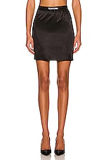 TOM FORD Satin Mini Skirt in Black, view 1, click to view large image.