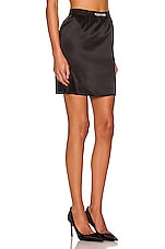 TOM FORD Satin Mini Skirt in Black, view 2, click to view large image.