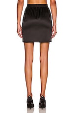 TOM FORD Satin Mini Skirt in Black, view 3, click to view large image.