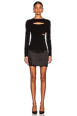 TOM FORD Satin Mini Skirt in Black, view 4, click to view large image.