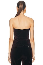 TOM FORD Velvet Corset Top in Dark Oak, view 3, click to view large image.