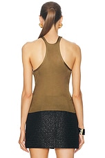 TOM FORD Racerback Tank Top in Olive, view 3, click to view large image.