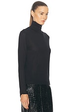 TOM FORD Cashmere Turtleneck Top in Black, view 2, click to view large image.