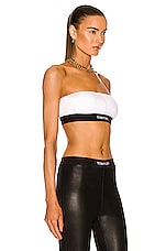 TOM FORD Signature Bandeau Bra Top in White, view 2, click to view large image.