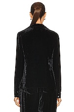 TOM FORD Velvet Buttoned Fitted Shirt in Black, view 3, click to view large image.