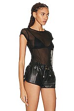 TOM FORD Transparent Fitted T-shirt in Black, view 2, click to view large image.